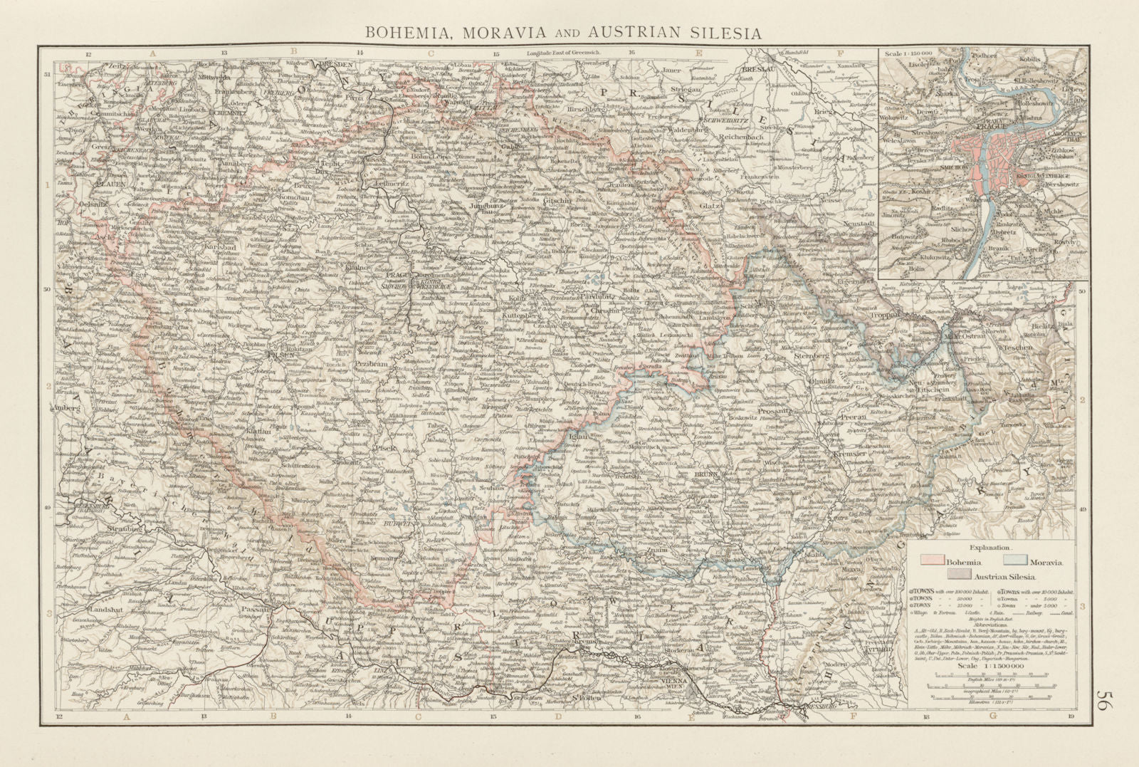 Bohemia, Moravia & Austrian Silesia. Czechia. Prague environs. TIMES 1900 map